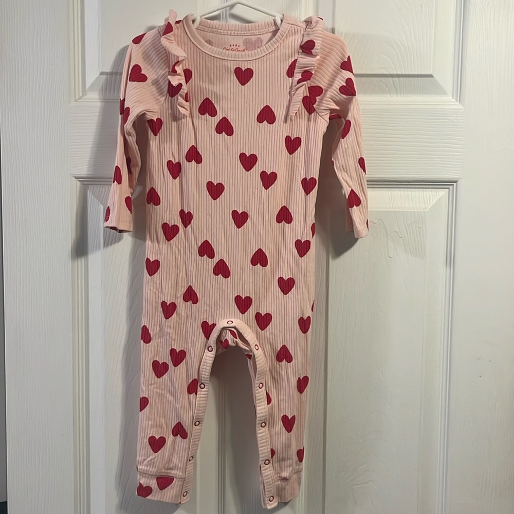 Cat & Jack Pink Heart Romper (18mo)